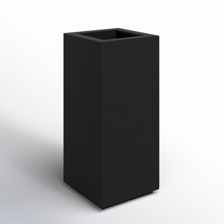 Black Tall Rectangular Weather Resistant Planter