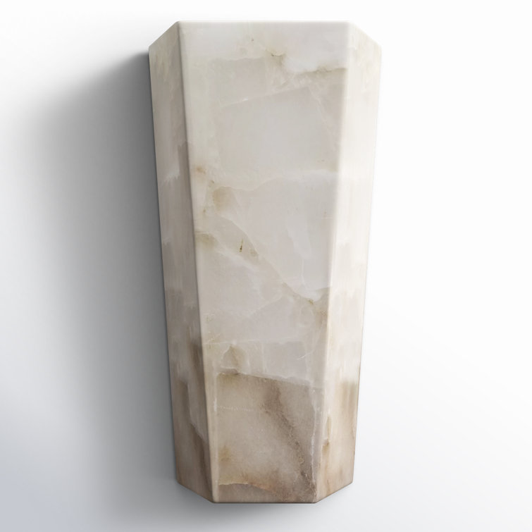 Borealis Alabaster White Dimmable 1-Light Wall Sconce