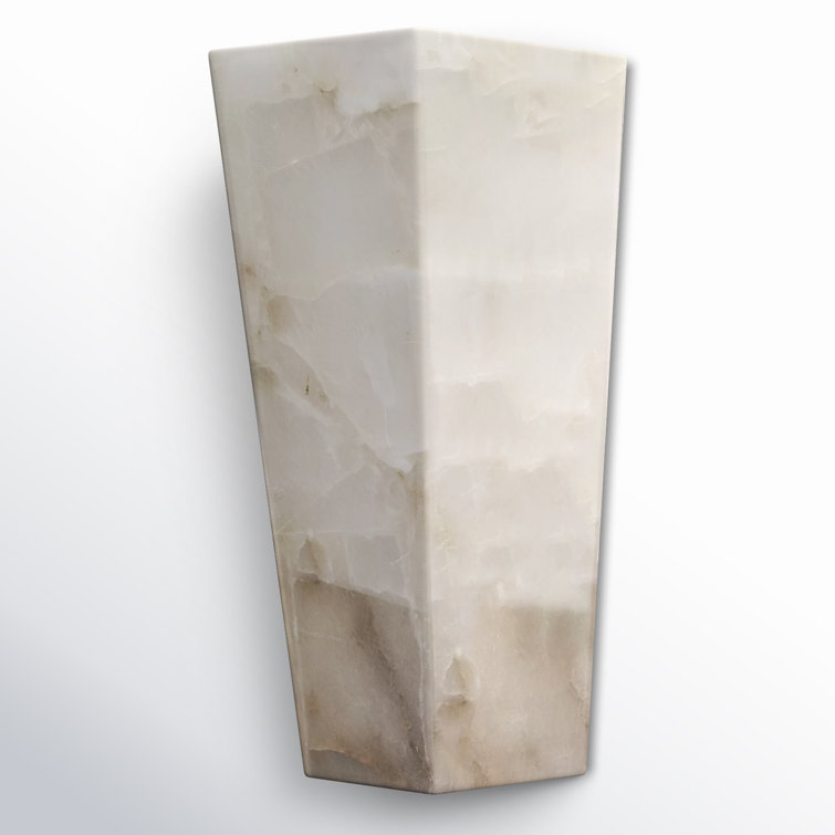 Borealis Alabaster White Dimmable 1-Light Wall Sconce