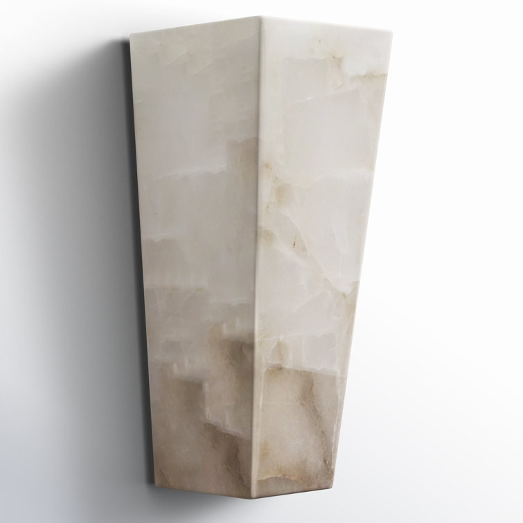 Borealis Alabaster White Dimmable 1-Light Wall Sconce