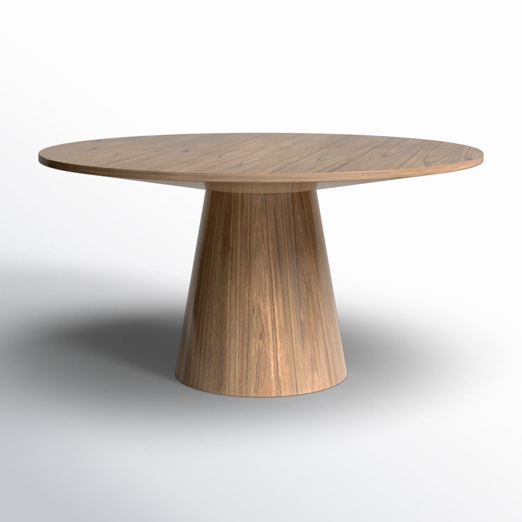 Natural Reclaimed Wood Round Pedestal Dining Table