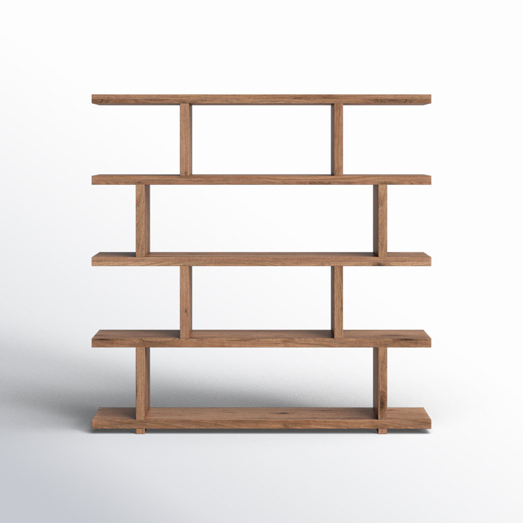 Miri Large 63'' Walnut Veneer Mid-Century Modern Bookcase