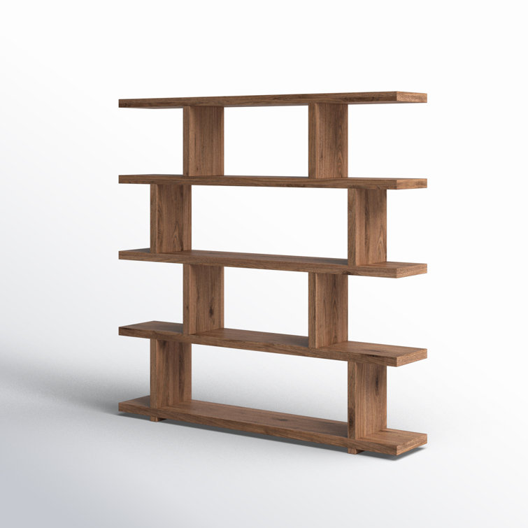 Miri Large 63'' Walnut Veneer Mid-Century Modern Bookcase