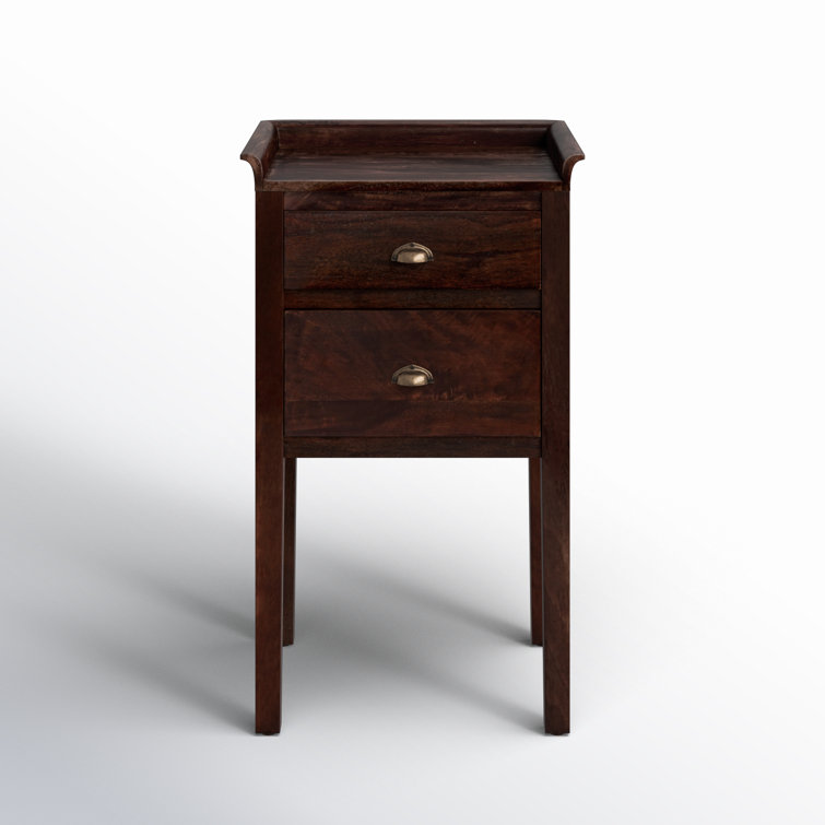 Gabriel Artifacts Finish Mango Wood Side Table with Brass Hardware