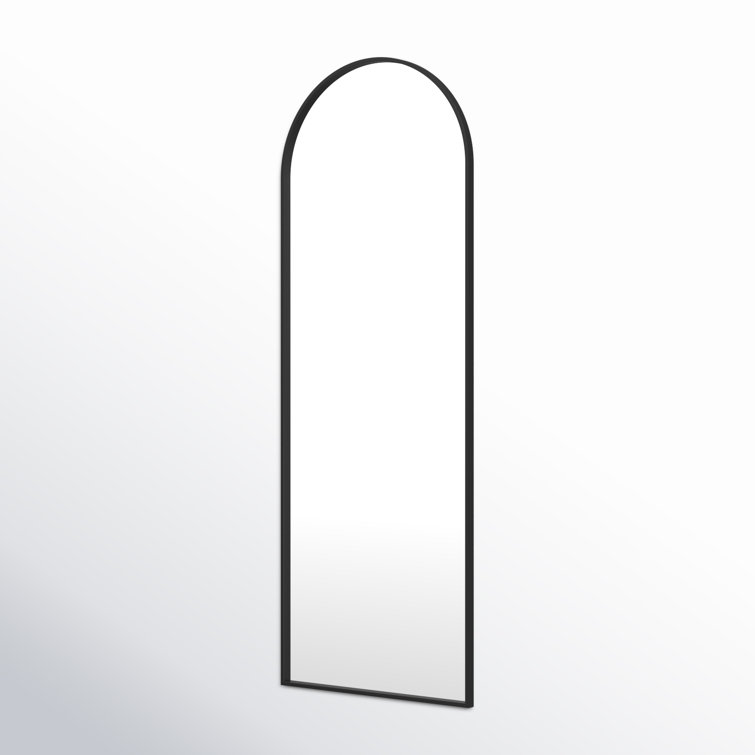 Kira 67" Black Metal Framed Full Length Arch Mirror