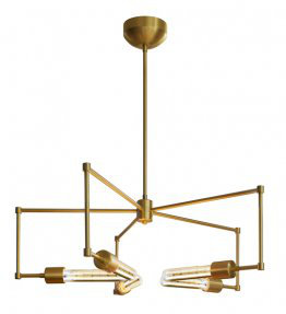Boomer Brushed Gold 5-Light Industrial Sputnik Chandelier