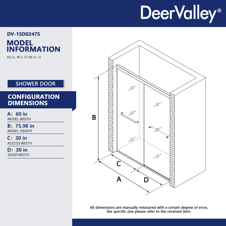 Silver Semi-Frameless Double Sliding Shower Door with Tempered Glass