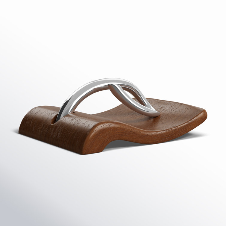 Acacia Wood and Stainless Steel Napkin Holder