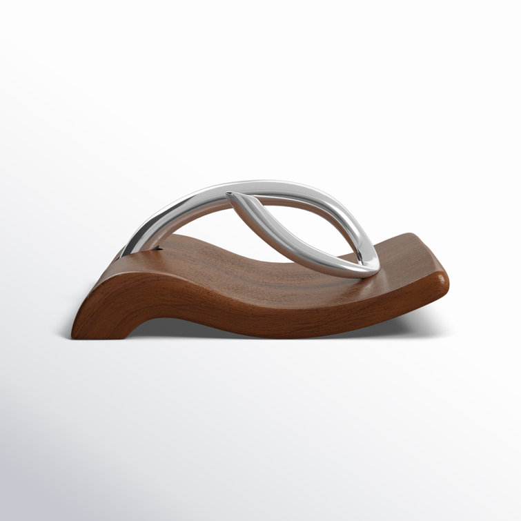 Acacia Wood and Stainless Steel Napkin Holder