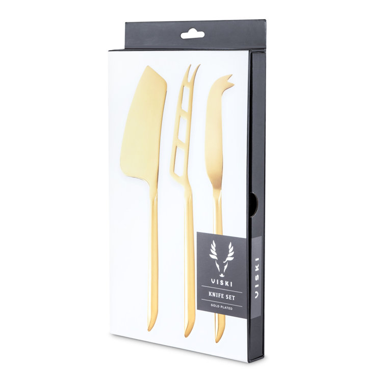 Belmont Cheese Knives in Gold Set of 3
