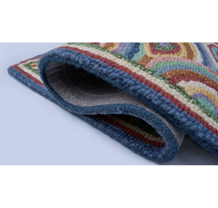 Hand-Tufted Multicolor Wool Rectangular Area Rug 2' x 3'