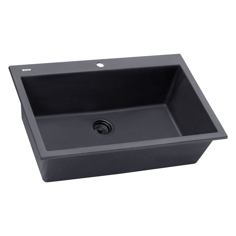 Urban Gray 33" Granite Composite Single Bowl Kitchen Sink