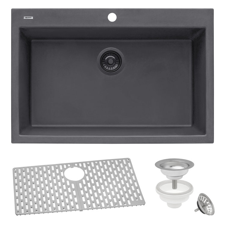 Urban Gray 33" Granite Composite Single Bowl Kitchen Sink