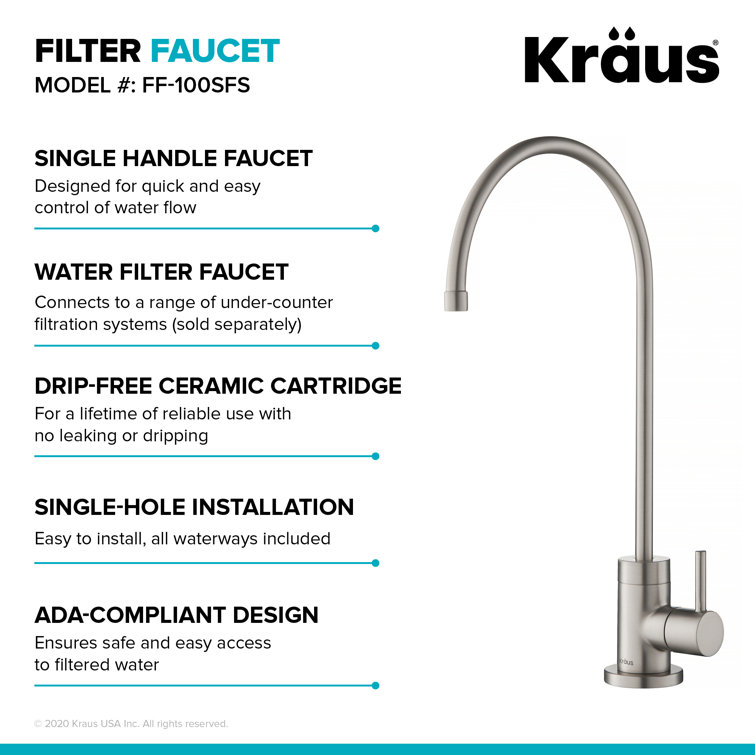 Stainless Steel Under-Sink Filtration System with Single Handle Faucet