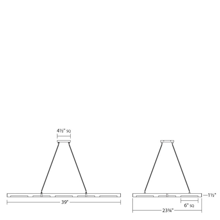 Chrome Glass 39" LED Kitchen Island Pendant Light