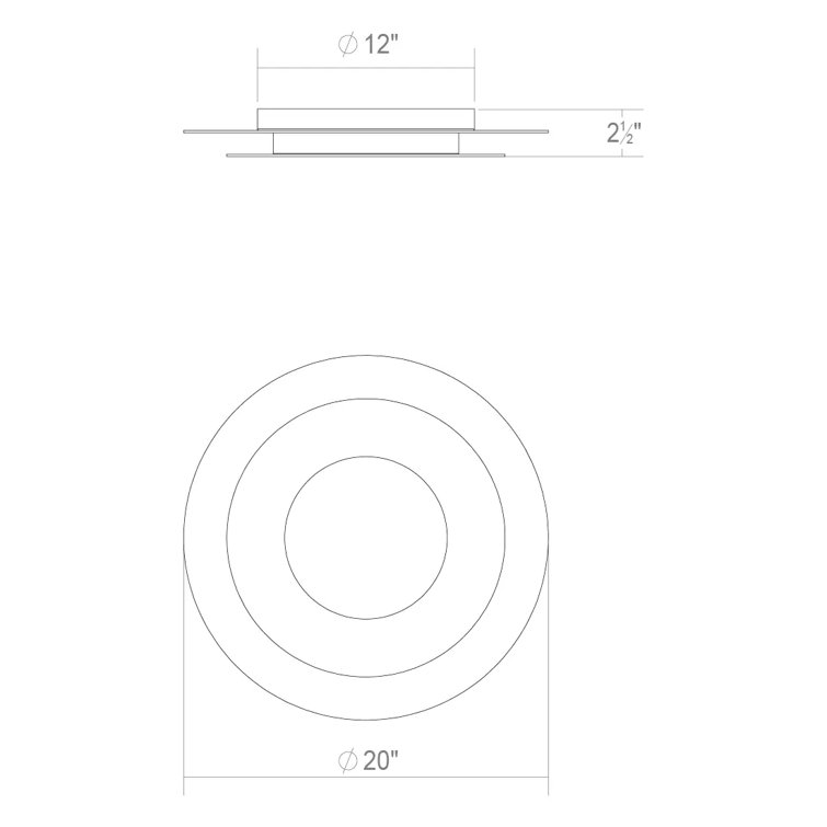 Textured White Aluminum 20" LED Flush Mount Light