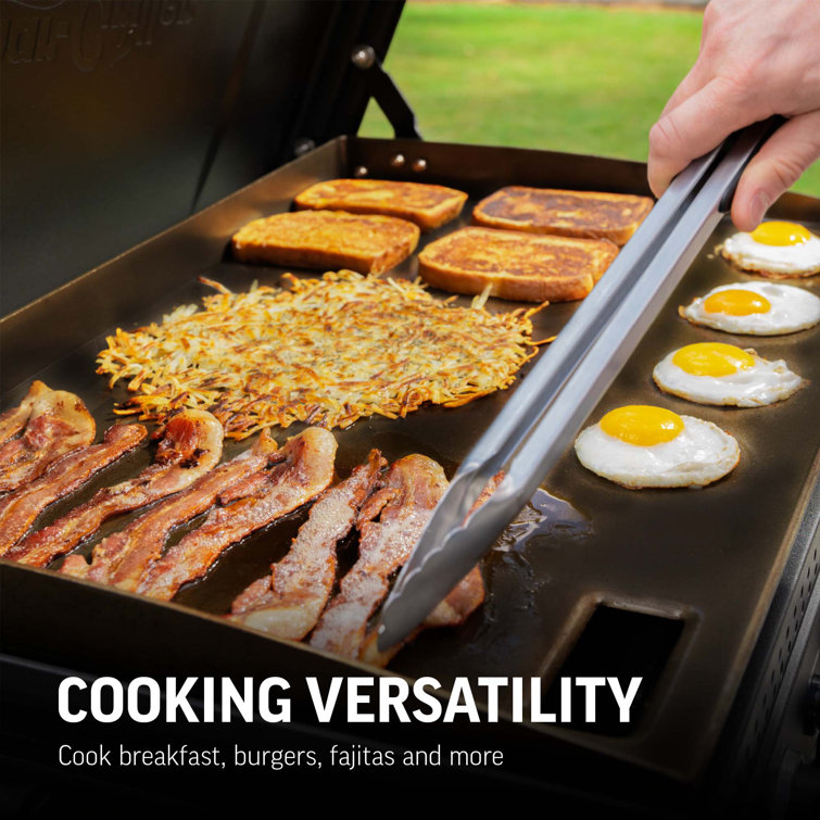 Black Stainless Steel 3-Burner Gas Hibachi Griddle with Lid