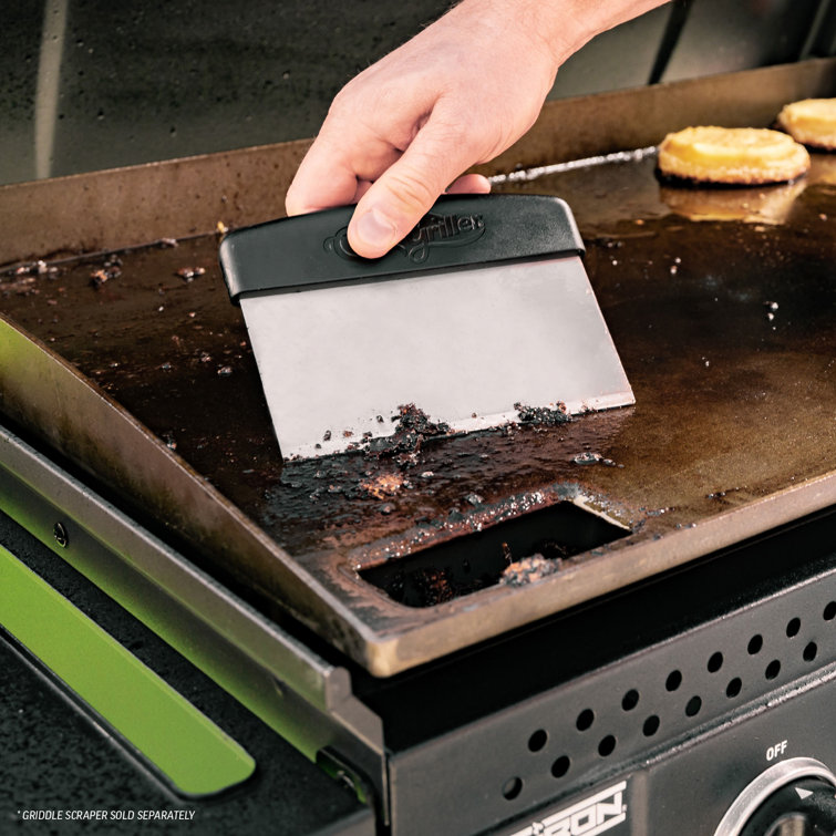 Black Stainless Steel 3-Burner Gas Hibachi Griddle with Lid