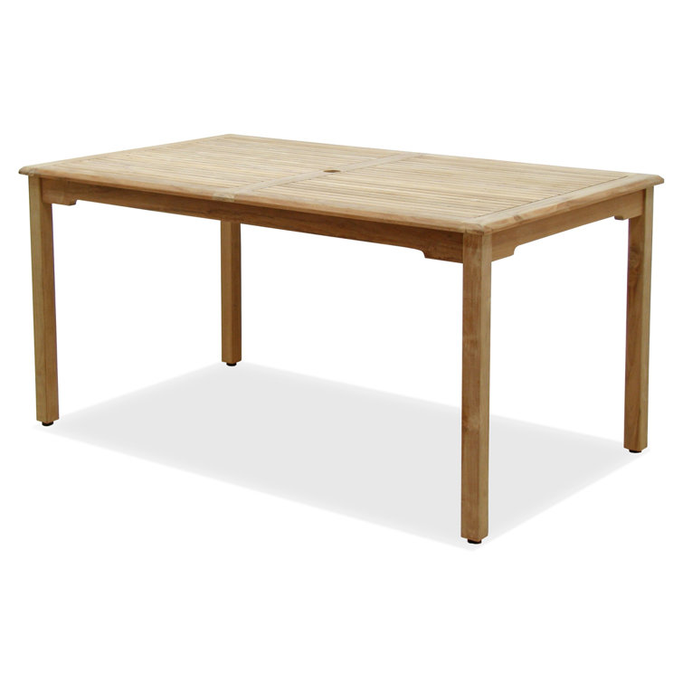 Maliana Certified Teak 118" Light Brown Outdoor Dining Table