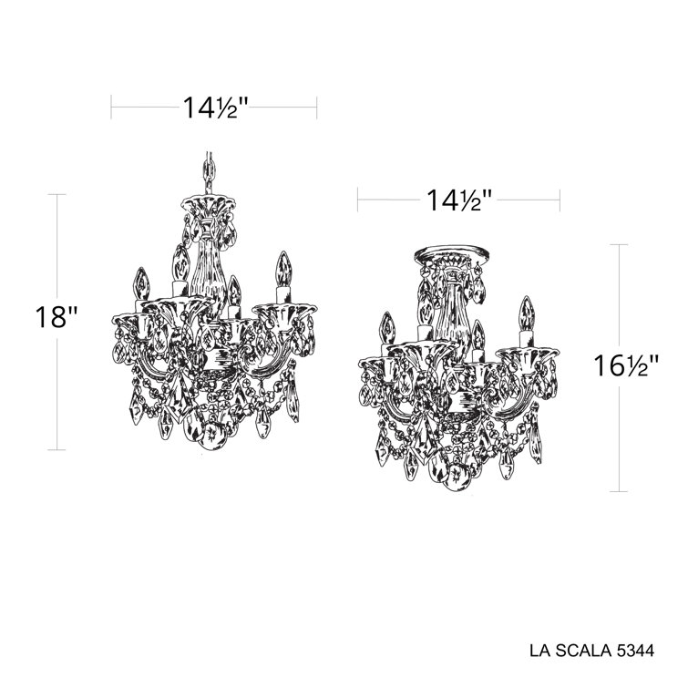 Heirloom Bronze Mini Crystal 4-Light Chandelier