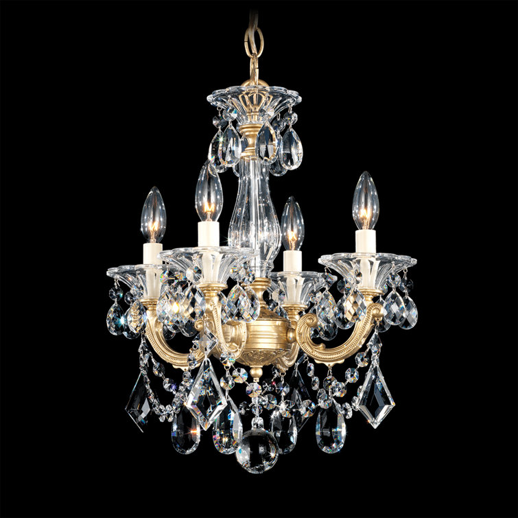Heirloom Bronze Mini Crystal 4-Light Chandelier