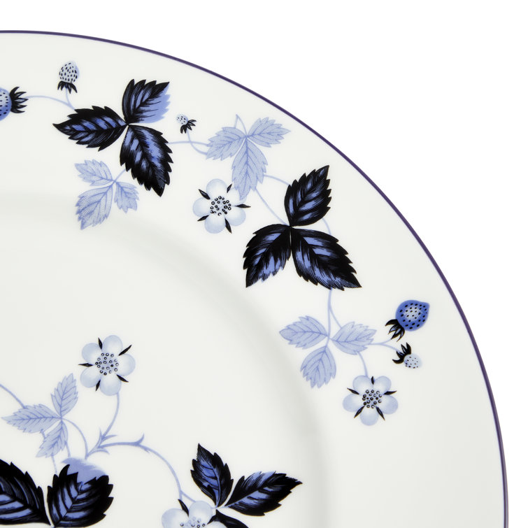 Inky Blue Hand-Painted Porcelain Dinner Plate 10.7in