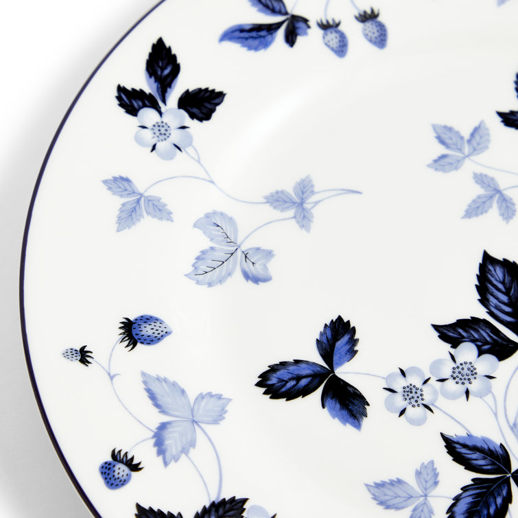 Inky Blue Hand-Painted Porcelain Salad Plate 8.1in