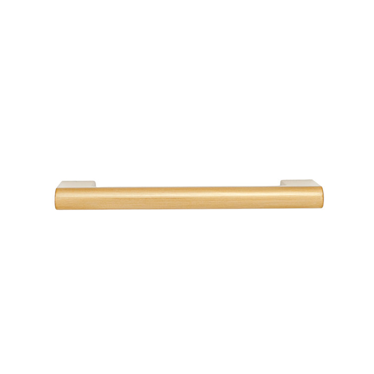 Vail Polished Gold Cylindrical Bar Pull with Mounting Hardware