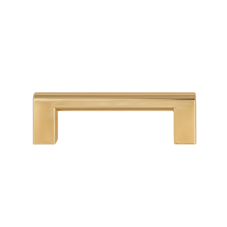 Vail Polished Gold Cylindrical Bar Pull with Mounting Hardware