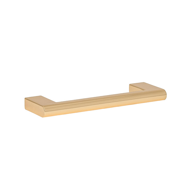 Vail Polished Gold Cylindrical Bar Pull with Mounting Hardware