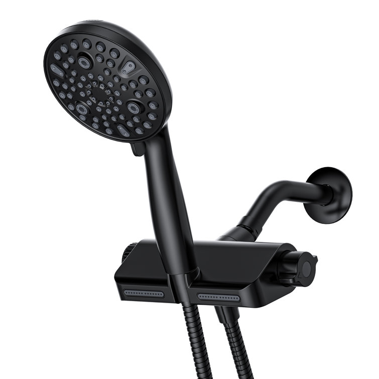 Matte Black Multi-Function Handheld Shower Head with Filter and Wall Mount