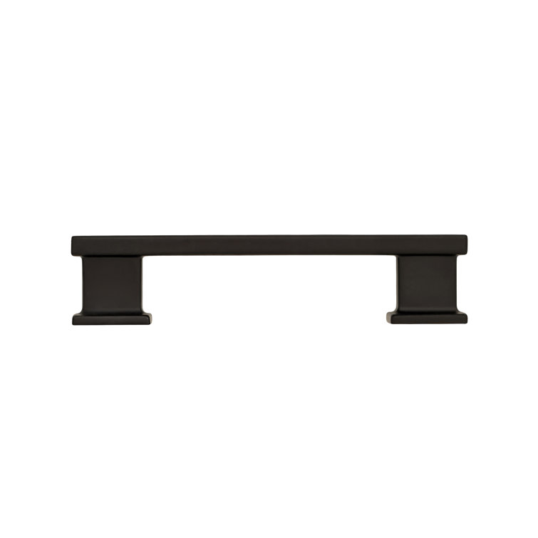 High Desert Matte Black Rectangular Bar Pull with Mounting Hardware