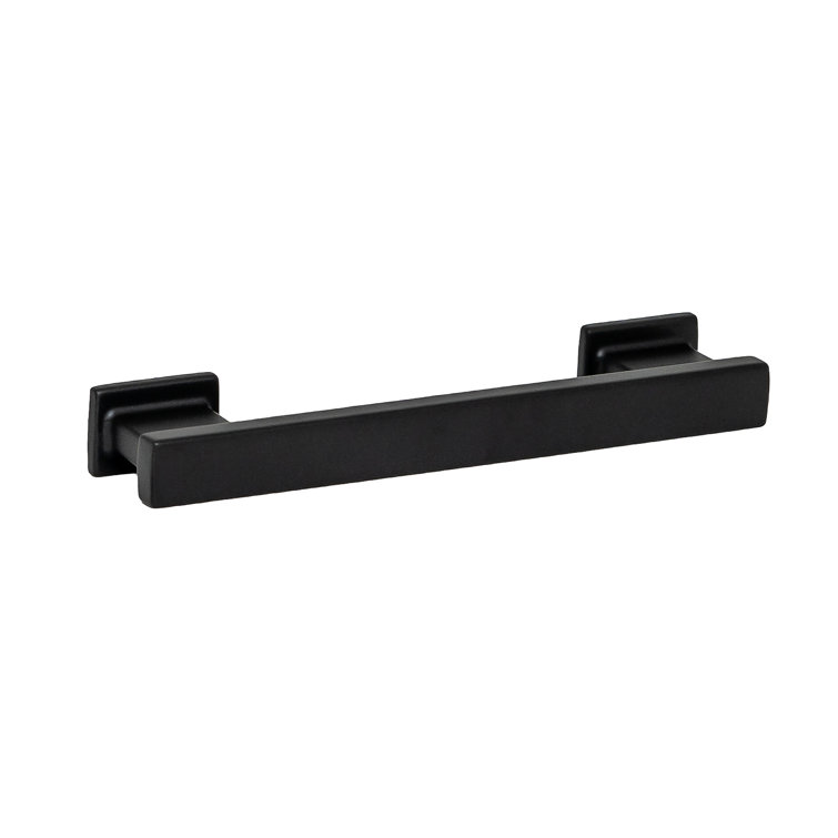 High Desert Matte Black Rectangular Bar Pull with Mounting Hardware