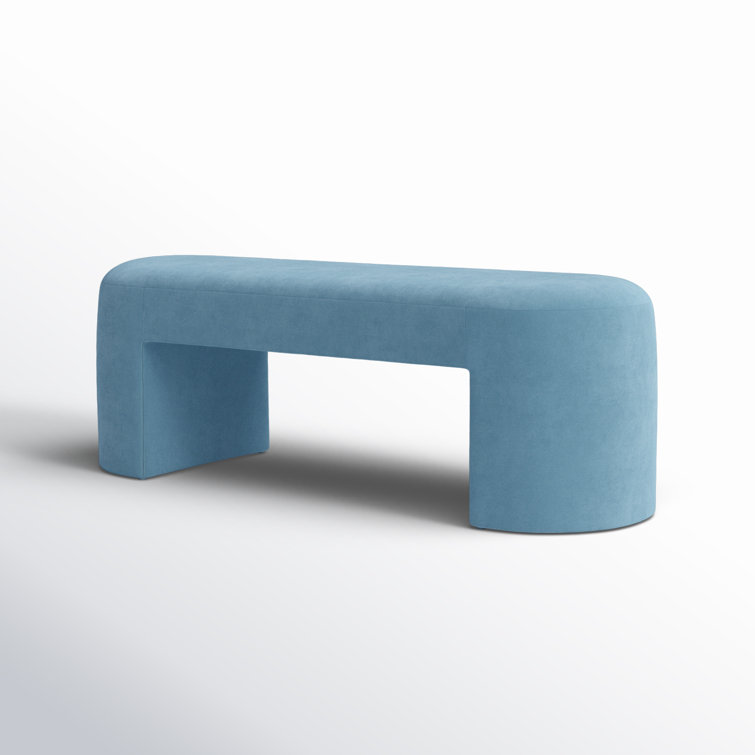 Hobson 51'' Light Blue Velvet Upholstered Bench