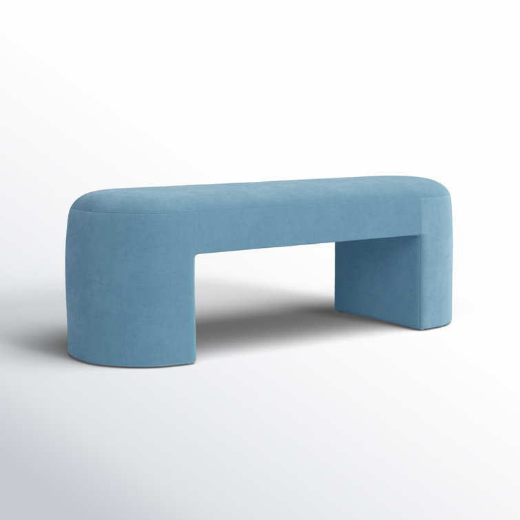 Hobson 51'' Light Blue Velvet Upholstered Bench