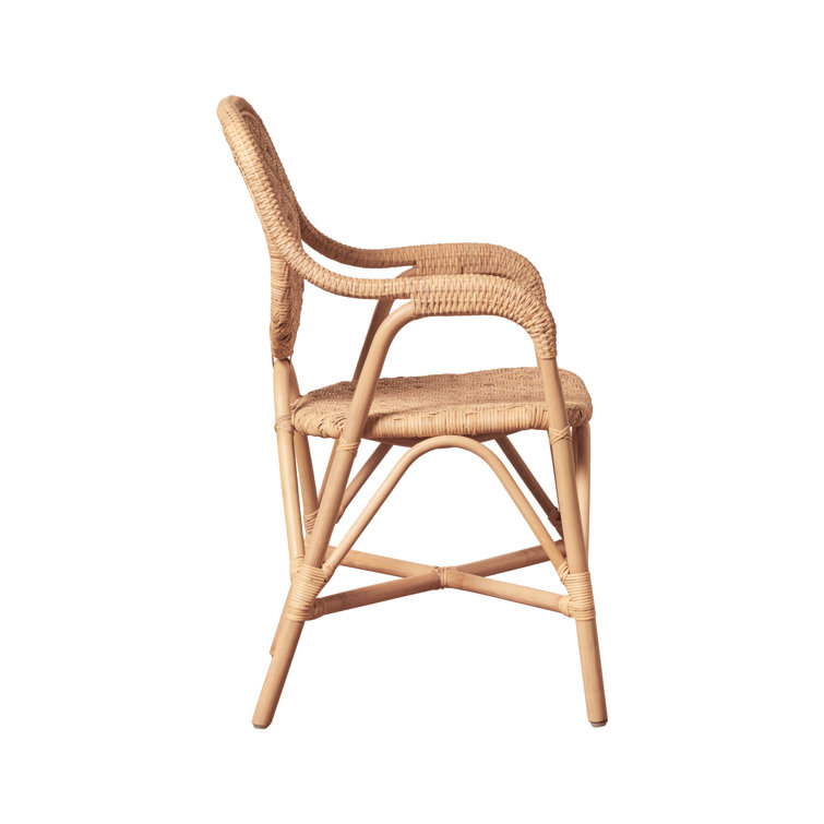 Natural Rattan Wicker Bistro Dining Arm Chair