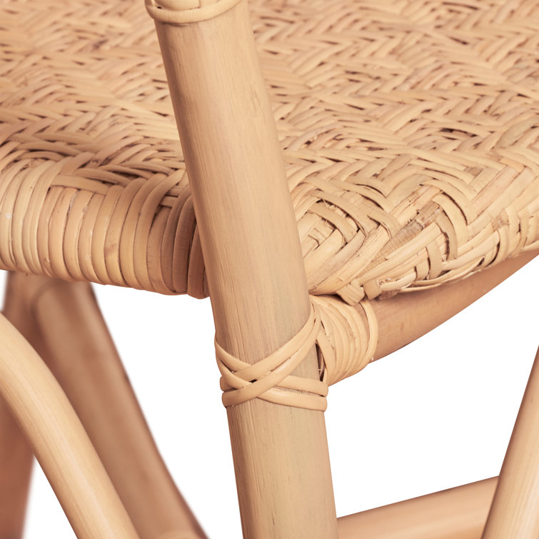 Natural Rattan Wicker Bistro Dining Arm Chair