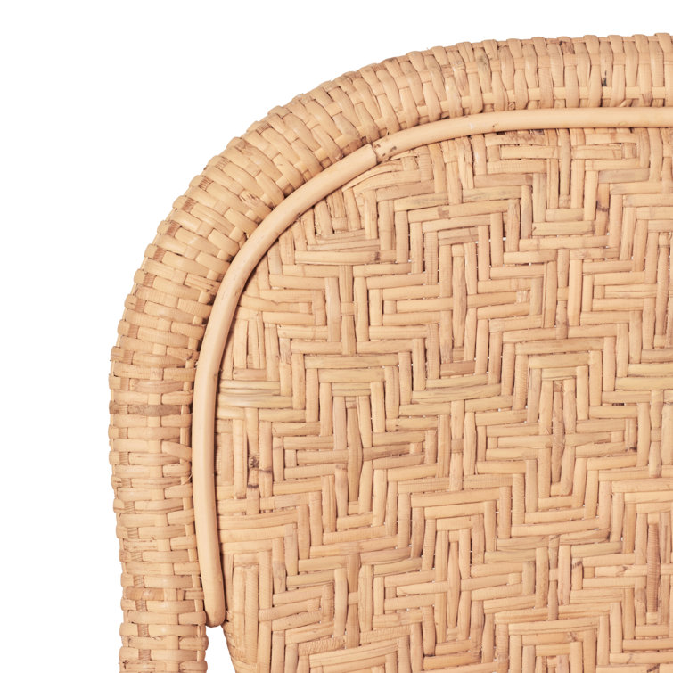 Natural Rattan Wicker Bistro Dining Arm Chair