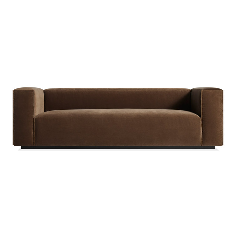 Cleon 96" Coffee Velvet Sofa with Generous Arms