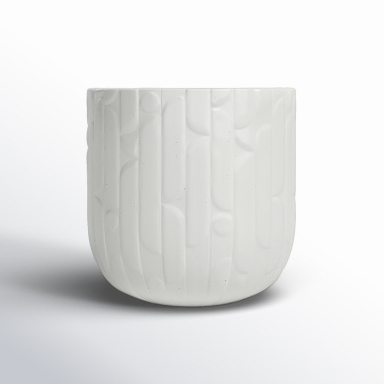 White Round Ceramic Indoor Pot Planter