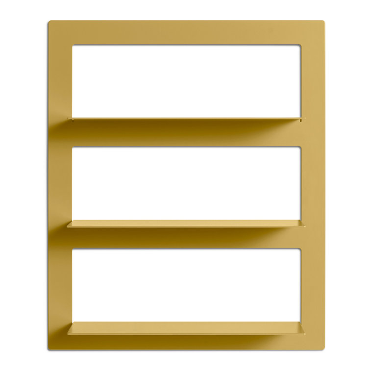 Mustard Yellow Powder-Coated Metal Wall Shelf