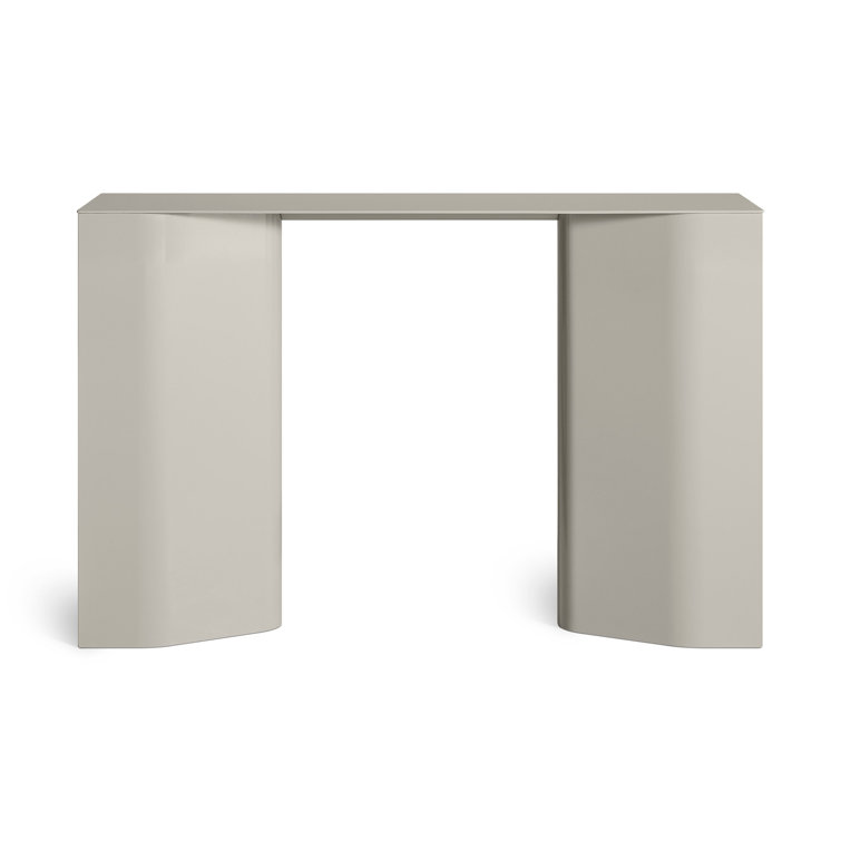 Putty Powder-Coated Aluminum Console Table with Storage