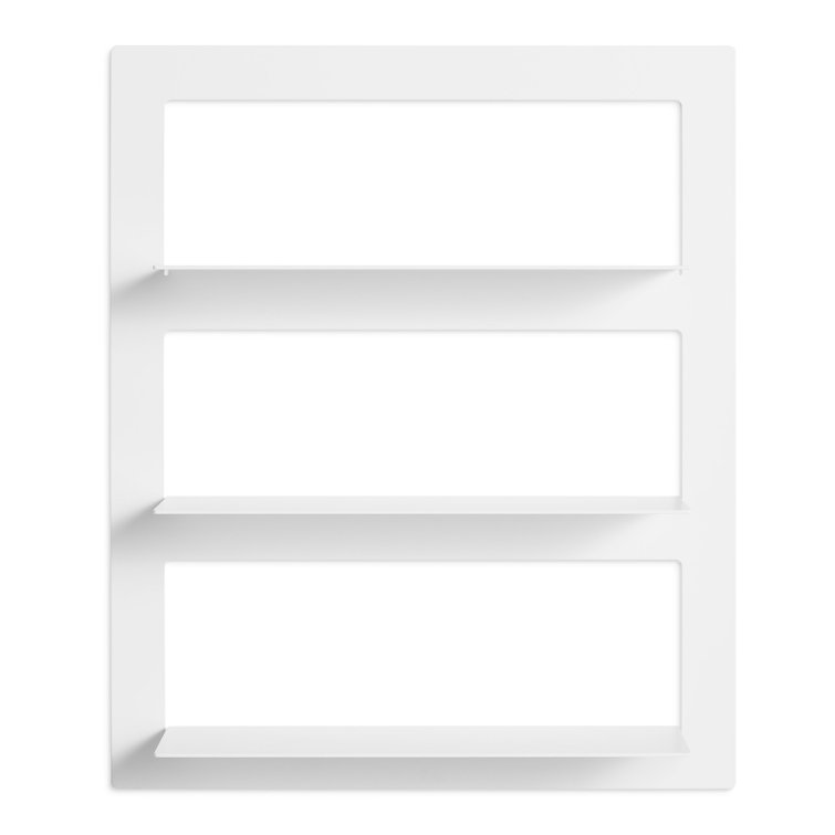 White Powder-Coated Metal Wall-Mounted Shelf