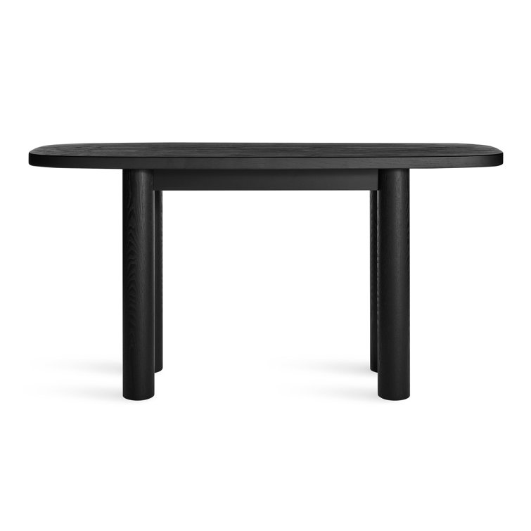 Black Ash Capsule-Shaped Wood Console Table