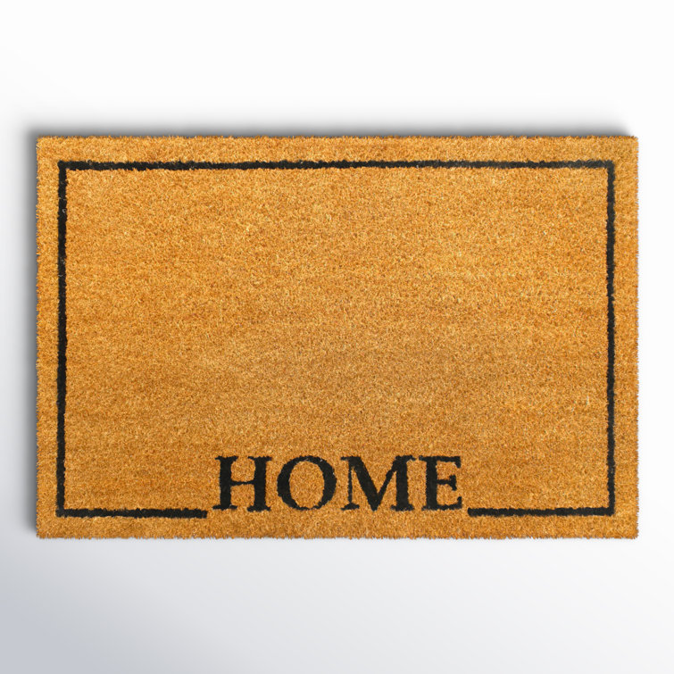 Sera Natural Coir Non-Slip Outdoor Doormat with Home Message