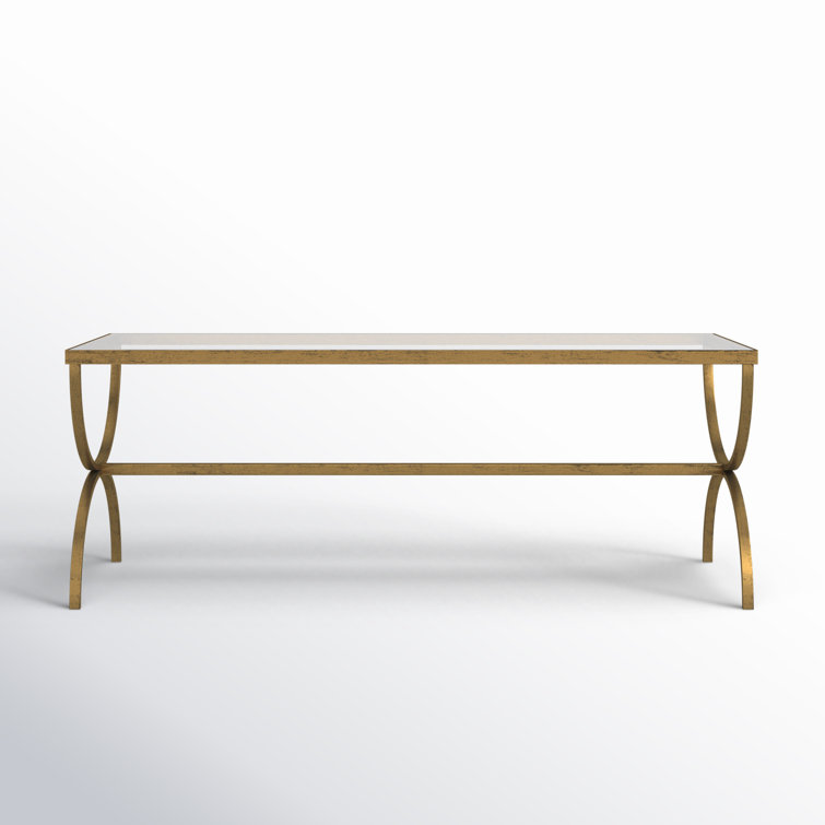 Clear Tempered Glass Top Rectangular Outdoor Coffee Table