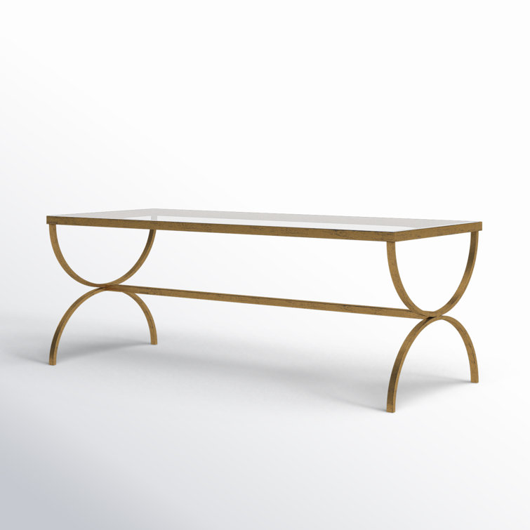 Clear Tempered Glass Top Rectangular Outdoor Coffee Table