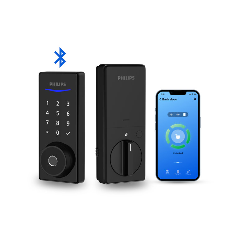 Matte Black Bluetooth Touchscreen Smart Deadbolt