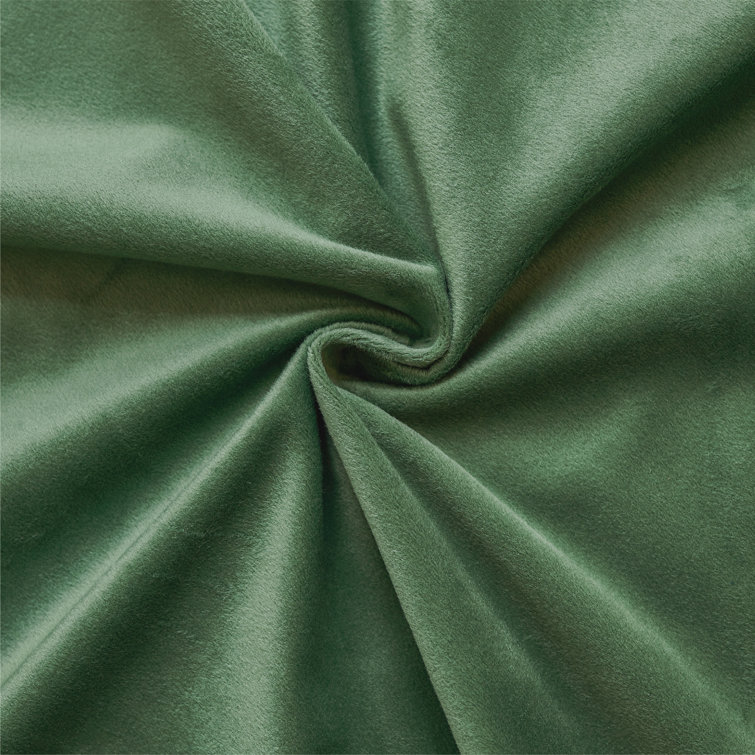 Sage Green Velvet Room Darkening Curtain Panels with Grommets, 52" x 96"