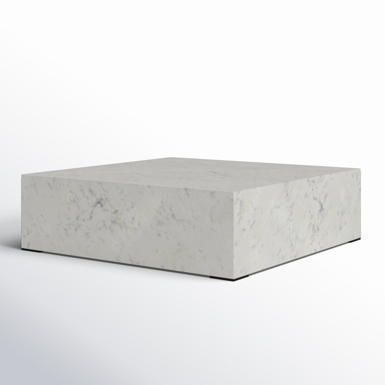 Monika Square White Marble Coffee Table